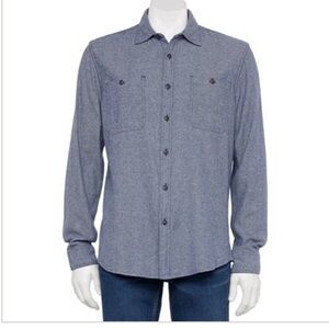 Men's Blue Casual Button Down Shirt